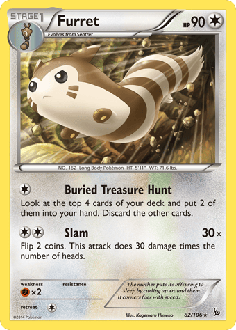 Furret Flashfire Pokemon Card