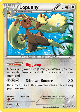 Lopunny Flashfire Pokemon Card