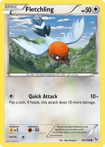Fletchling Flashfire Pokemon Card