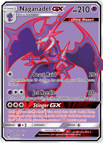 Naganadel-GX Forbidden Light Pokemon Card