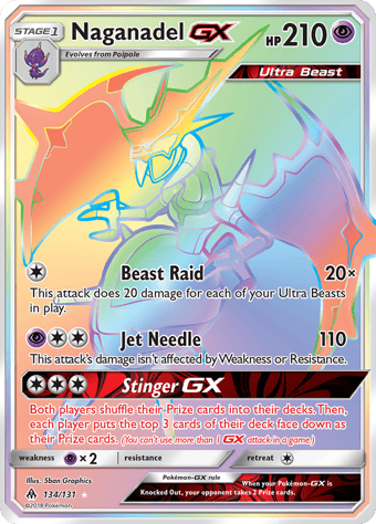 Naganadel-GX Forbidden Light Pokemon Card