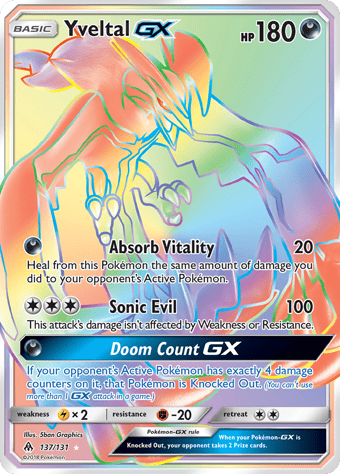 Yveltal-GX Forbidden Light Pokemon Card