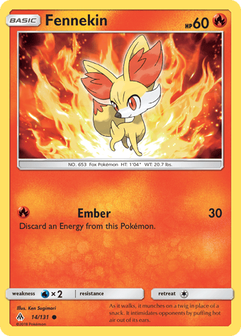 Fennekin Forbidden Light Pokemon Card