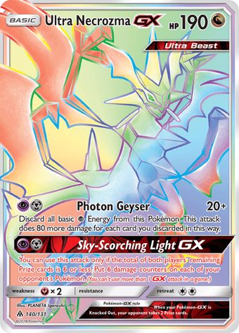 Ultra Necrozma-GX Forbidden Light Pokemon Card