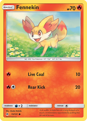 Fennekin Forbidden Light Pokemon Card