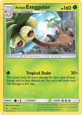 Alolan Exeggutor Forbidden Light Pokemon Card