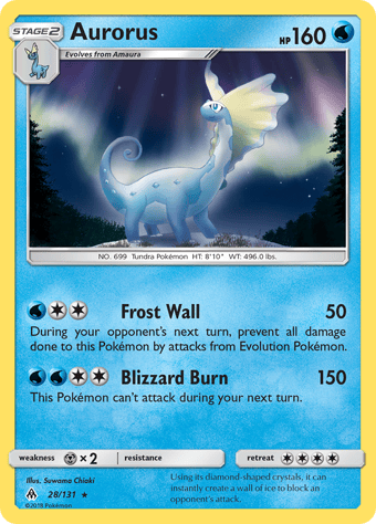 Aurorus Forbidden Light Pokemon Card