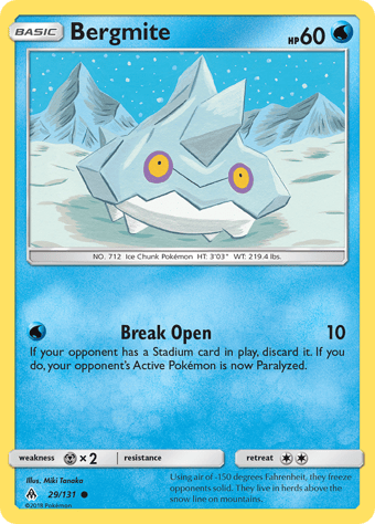 Bergmite Forbidden Light Pokemon Card