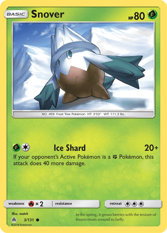 Snover Forbidden Light Pokemon Card