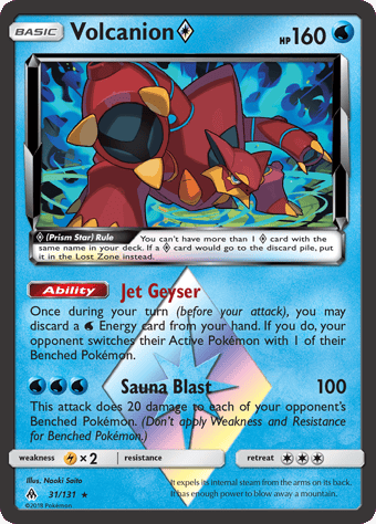 Volcanion ◇ Forbidden Light Pokemon Card