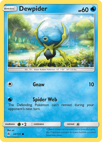 Dewpider Forbidden Light Pokemon Card