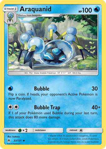 Araquanid Forbidden Light Pokemon Card