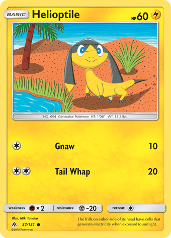 Helioptile Forbidden Light Pokemon Card