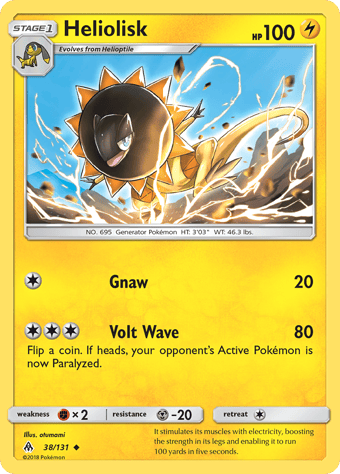 Heliolisk Forbidden Light Pokemon Card