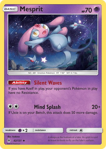 Mesprit Forbidden Light Pokemon Card