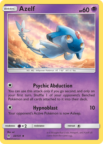 Azelf Forbidden Light Pokemon Card