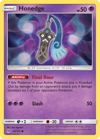 Honedge Forbidden Light Pokemon Card