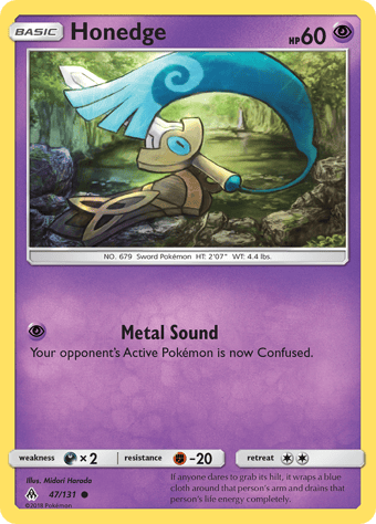 Honedge Forbidden Light Pokemon Card