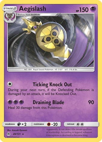 Aegislash Forbidden Light Pokemon Card