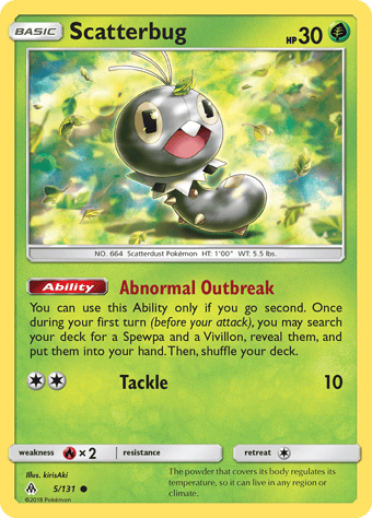 Scatterbug Forbidden Light Pokemon Card