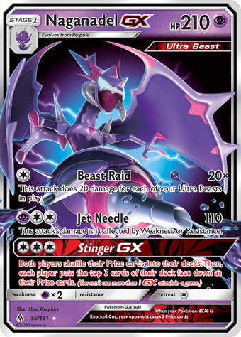 Naganadel-GX Forbidden Light Pokemon Card