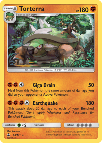 Torterra Forbidden Light Pokemon Card