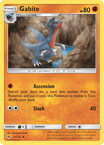 Gabite Forbidden Light Pokemon Card