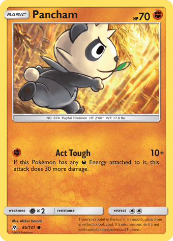 Pancham Forbidden Light Pokemon Card