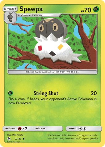 Spewpa Forbidden Light Pokemon Card