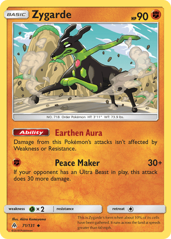 Zygarde Forbidden Light Pokemon Card