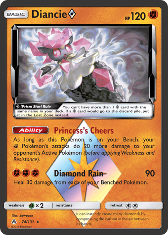 Diancie ◇ Forbidden Light Pokemon Card