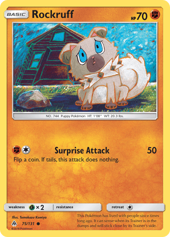 Rockruff Forbidden Light Pokemon Card