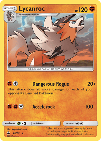 Lycanroc Forbidden Light Pokemon Card