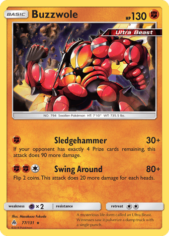 Buzzwole Forbidden Light Pokemon Card