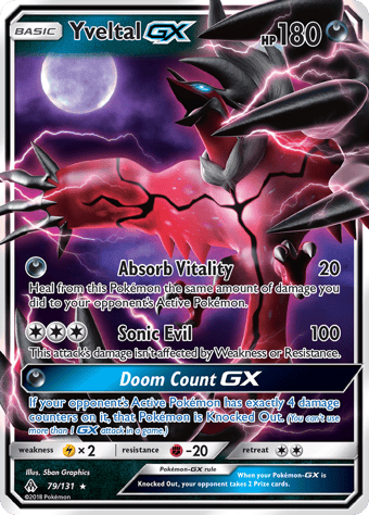 Yveltal-GX Forbidden Light Pokemon Card