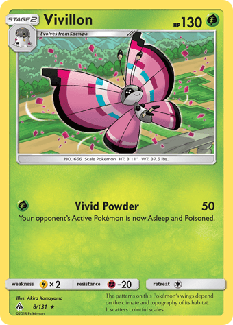 Vivillon Forbidden Light Pokemon Card