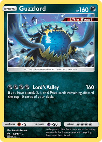 Guzzlord Forbidden Light Pokemon Card