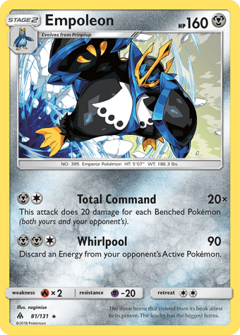 Empoleon Forbidden Light Pokemon Card