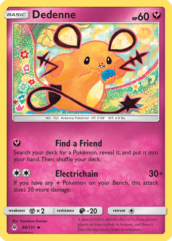 Dedenne Forbidden Light Pokemon Card