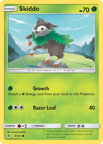 Skiddo Forbidden Light Pokemon Card