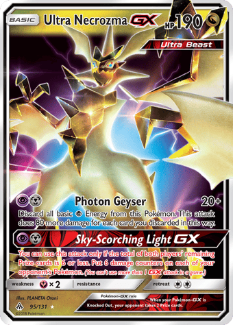 Ultra Necrozma-GX Forbidden Light Pokemon Card