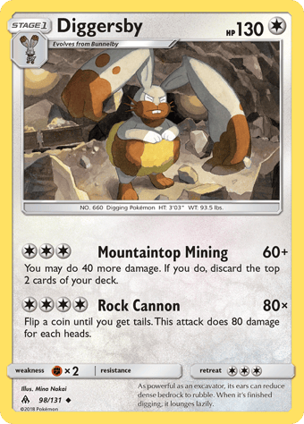 Diggersby Forbidden Light Pokemon Card