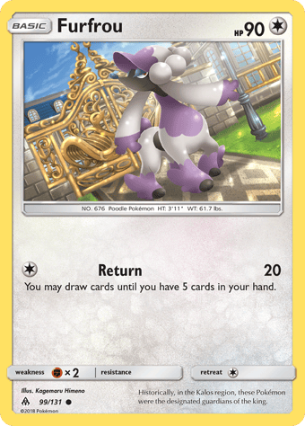 Furfrou Forbidden Light Pokemon Card