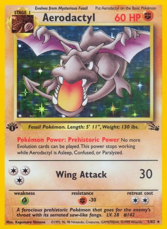 Aerodactyl Fossil Pokemon Card Aerodactyl Fossil Pokemon Card