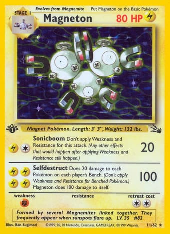 Magneton Fossil Pokemon Card