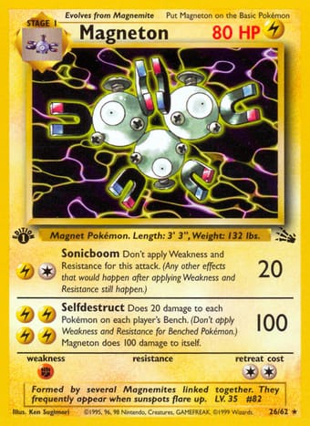 Magneton Fossil Pokemon Card