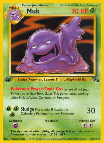 Muk Fossil Pokemon Card