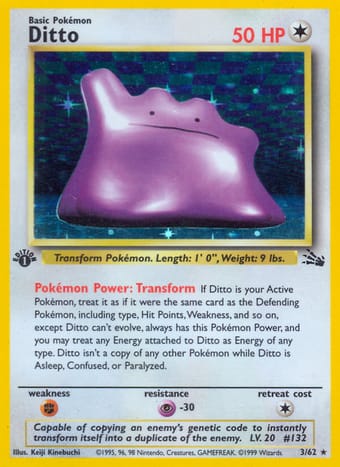Ditto Fossil Pokemon Card