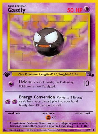 Gastly Fossil Pokemon Card