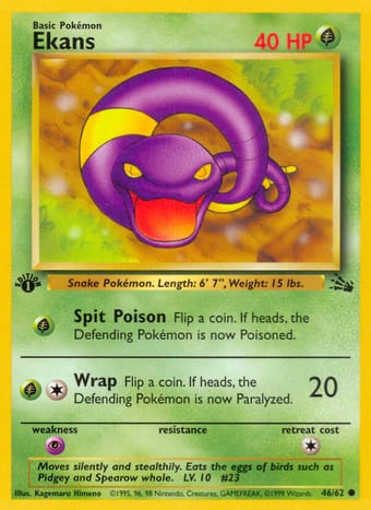 Ekans Fossil Pokemon Card
